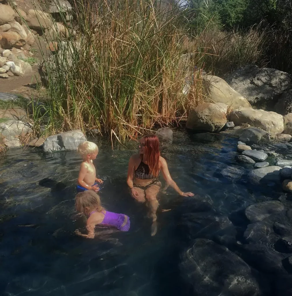Family at Ecotopia Ojai Hot Springs in California