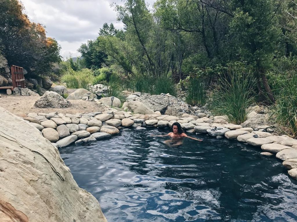 A girl in the Ecotopia Ojai Hot Springs in California